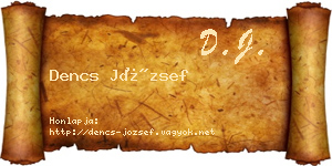 Dencs József névjegykártya